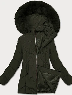 Dámská plus size zimní bunda s kapucí S'west khaki (B8300-11)