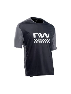 Cyklistický dres NORTHWAVE Edge Jersey Short Sleeve – černý/tmavě zelený