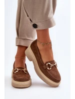 Zazoo 3429 Zamszové Dámské Mokasíny S Ozdobou Hnědé Zazoo 3429 Zamszové Dámské Mokasíny S Ozdobou Hnědé