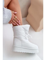 Sněhule na platformě se zipem Big Star OO274886 Bílé