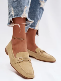 Dámské Mokasyny Loafersy s Ozdobným Prvkem Žluté Evelora