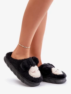 Teplé Kožešinové Pantofle Dámské Černé Jozelinetta