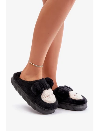 Teplé Kožešinové Pantofle Dámské Černé Jozelinetta