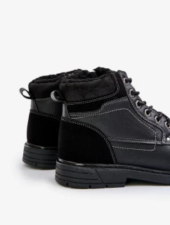 Zateplené Pánské Trapery Z Eko Kůže Černé Venredia