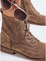 Dámské ažurové boty coffee FashionStreet ZY1151