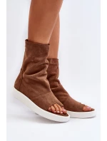 Hnědé Dámské Sandály Zamszové Svrchní Částí Zazoo 3441