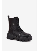 Dámské Pracovní Boty S Ozdobami Zateplené Černé Lunea