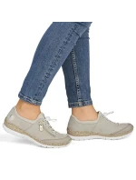 Dámská kožená nazouvací obuv béžová Rieker N42F1-60