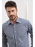 Daiber JN 617 Popelínová kostkovaná košile s dl. rukávem 02.0617 bordeaux/white