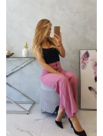 Široké kalhoty tmavě růžové Široké kalhoty tmavě růžové