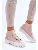 Vysoký Látkové tenisky na platformě Big Star LL274157 Nude Vysoký Látkové tenisky na platformě Big Star LL274157 Nude