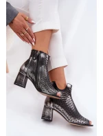 Kožené Krajky Botky Maciejka 05420-01 Černé