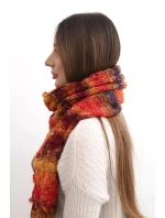 Dámský měkký a teplý vlněný šátek v barevných pruzích KN19 oranžový Dámský měkký a teplý vlněný šátek v barevných pruzích KN19 oranžový