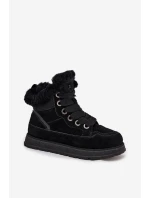 Dámské Zimní Boty Na Platformě S Kožíškem Big Star SS274369 Černé