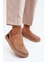 Kožené baleríny Barefoot Zazoo 10217 Cappucino