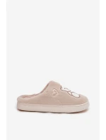 Dámské papuče s kožíškem a motivem medvídka – béžové Noralie