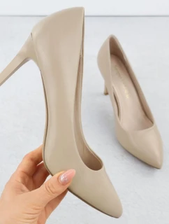 Béžové lodičky na jehlovém podpatku Sergio Leone 1339