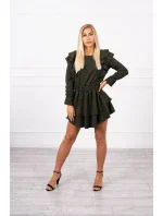 Šaty se svislými volány khaki Šaty se svislými volány khaki