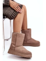 Dámské kožíškem zateplené sněhule Abrams tmavě béžové