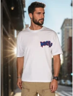 Pánské bílé tričko s potiskem FashionStreet RX5644