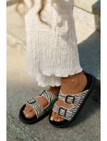 Semišové Dámské Pantofle S Přezkami D.Franklin DFSH405002 Zebra