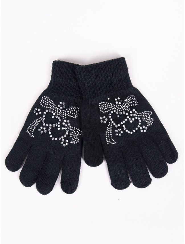 Dívčí pětiprsté rukavice Yoclub s tryskami RED-0216G-AA50-008 Black