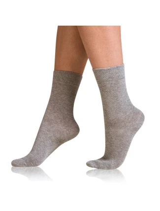 Dámské bavlněné ponožky s pohodlným lemem COTTON COMFORT SOCKS - BELLINDA - šedý melír Dámské bavlněné ponožky s pohodlným lemem COTTON COMFORT SOCKS - BELLINDA - šedý melír