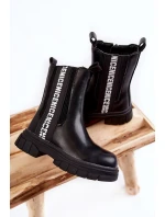 Dětské vysoké zateplené kozačky černé Kimmy