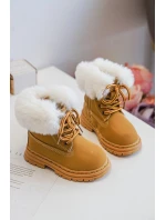 Dětské Trapery Botky na Zip s Kožešinou Camel Gerande