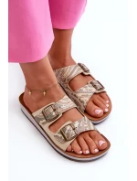 Pohodlné Dámské Žabky S Sponami Inblu CP000045 Zlaté Pohodlné Dámské Žabky S Sponami Inblu CP000045 Zlaté