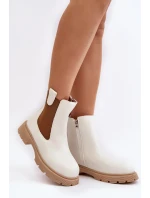 Dámské Chelsea kozačky na zip, White Ramhel Dámské Chelsea kozačky na zip, White Ramhel