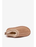 Dětské sněhule s výšivkou Prina – béžové