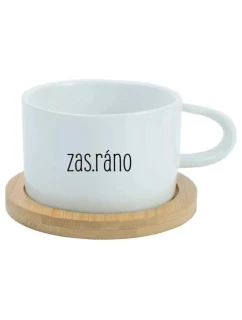ZAS_RÁNO - bílý hrníček makronka 200 ml