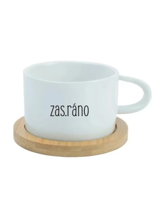 ZAS_RÁNO - bílý hrníček makronka 200 ml