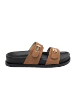 Moderní dámské Jasnobrązowy  nazouváky platforma