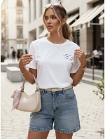 Dámské bavlněné tričko ABANDAR bílé FashionStreet RY2543