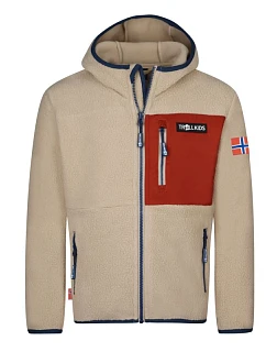 Dětská fleecová bunda Trollkids Aurlandsfjord s kapucí a zipem, béžová (466-815)