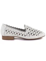 Dámské kožené polobotky Jezzi OL50-1, bílé