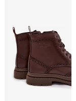 Pánské kožené kotníkové boty Lee Cooper – hnědé