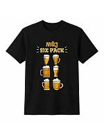 Pánské bavlněné tričko s potiskem - MŮJ SIX PACK - černé Pánské bavlněné tričko s potiskem - MŮJ SIX PACK - černé