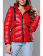 Červená krátká dámská zimní bunda (23066-(270)(1))