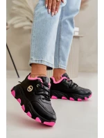 Zateplené Dámské Sportovní Boty Na Šněrování Na Platformě Černé Bialoa