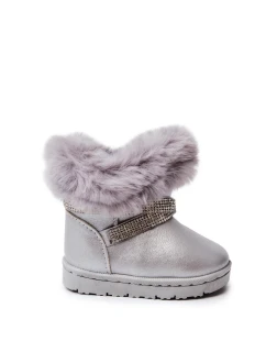 dětské sněhule s kubickými zirkony stříbrný Hollee