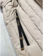 Světle béžová dámská zimní bunda s ozdobným prošíváním S'west (B8307-46)