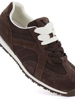 Dámské semišové hnědé kožené polobotky Vinceza 86427