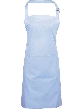 Premier PR 154 Zástěra s laclem a kapsou na břiše "Colours" 39.0154 light blue