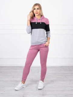 Barevná pruhovaná sada tmavě růžová+černá