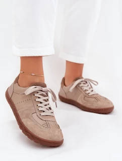 Dámské Kožené Tenisky Barefoot Zazoo N1277S2 Béžové