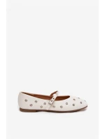 Dámské baleríny se stříbrnými prvky bílé Marivon Dámské baleríny se stříbrnými prvky bílé Marivon