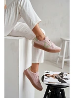 Dámské tenisky z přírodního semiše na platformě Vinceza 79597 růžové